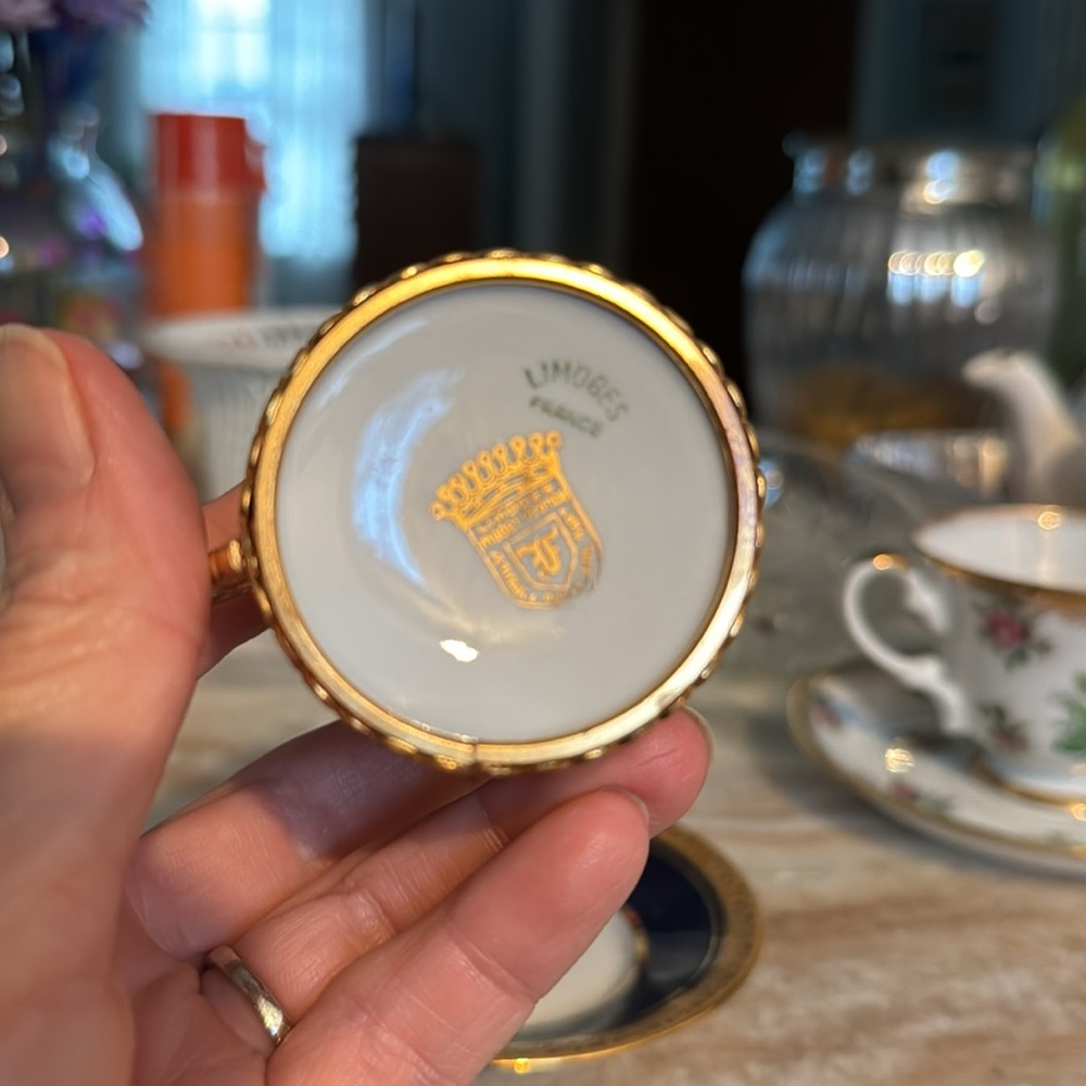 Limoges France cobalt blue cup - Picture 2 of 2